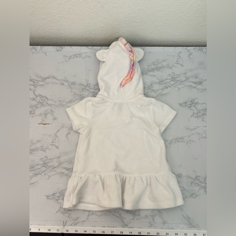 Children’s Place Toddler Bath Robe Size 6-9 Months Unicorn Style Soft White​​ - Picture 4 of 4